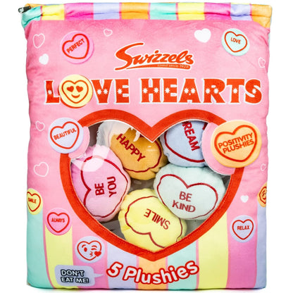Love Hearts plush toy set inspired by classic sweets