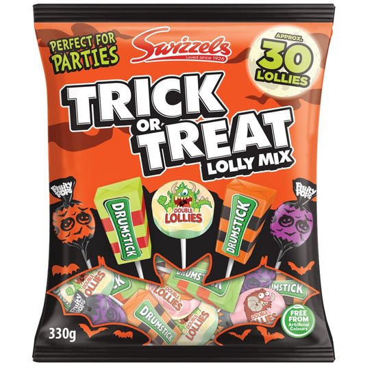 Swizzels Trick or Treat Lolly Mix 330g bag with assorted sweets