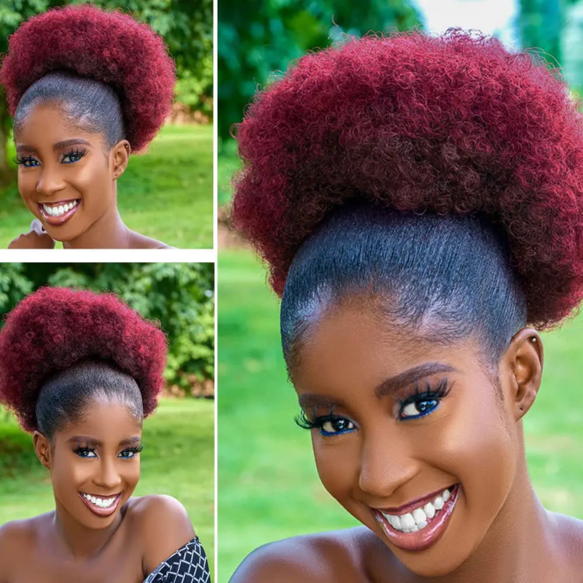 Easy wear drawstring afro curly ponytail