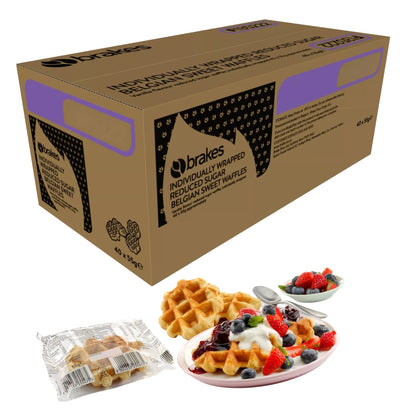 Sysco Classic Reduced Sugar Belgian Sweet Waffles 40 x 55g