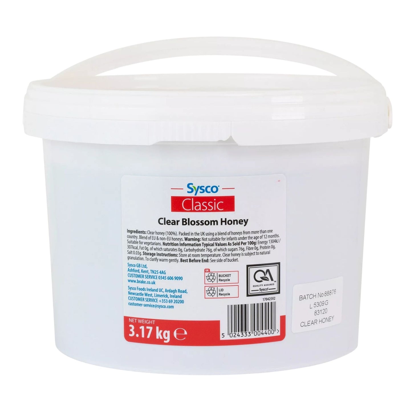 Sysco Classic Clear Blossom Honey 3.17kg