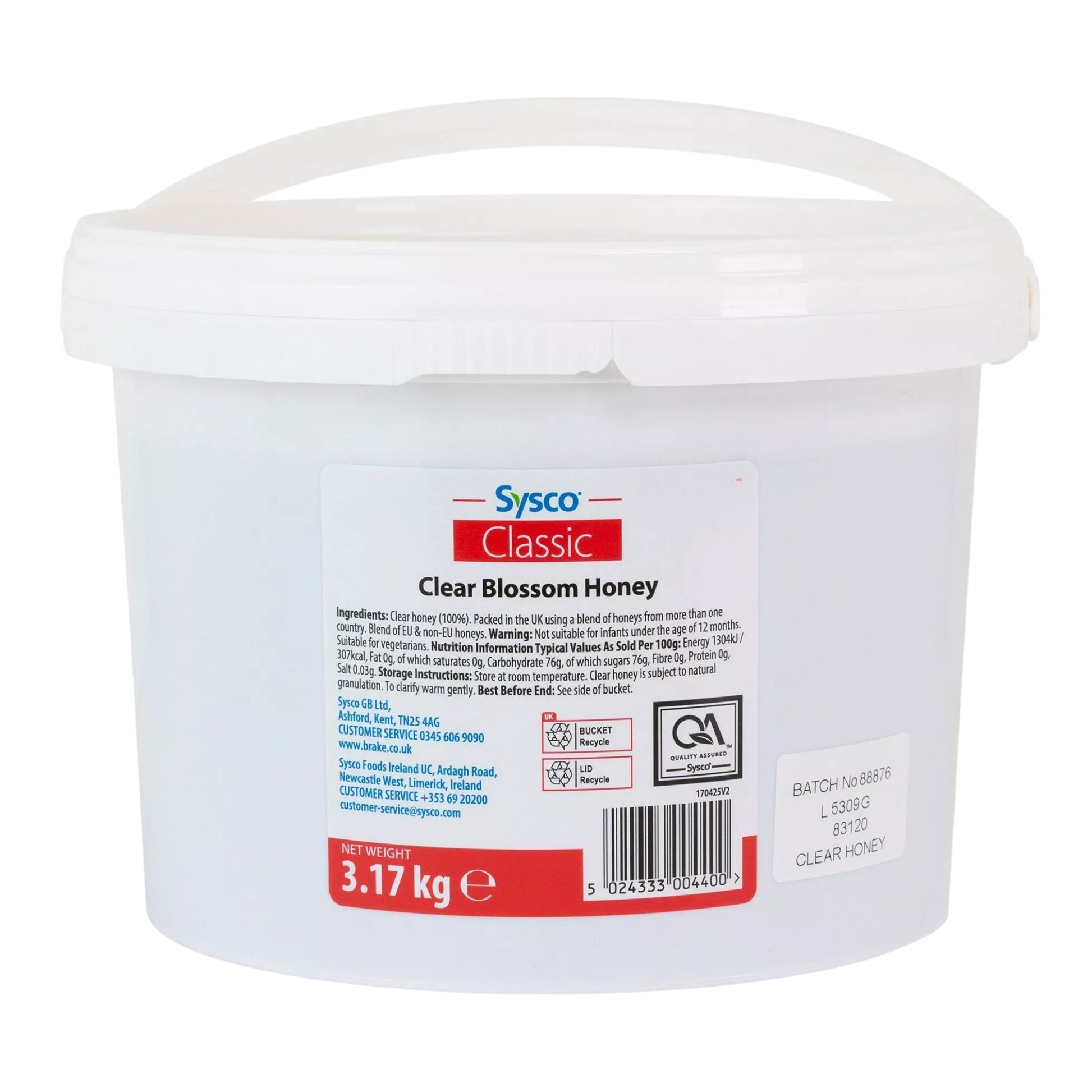 Sysco Classic Clear Blossom Honey 3.17kg