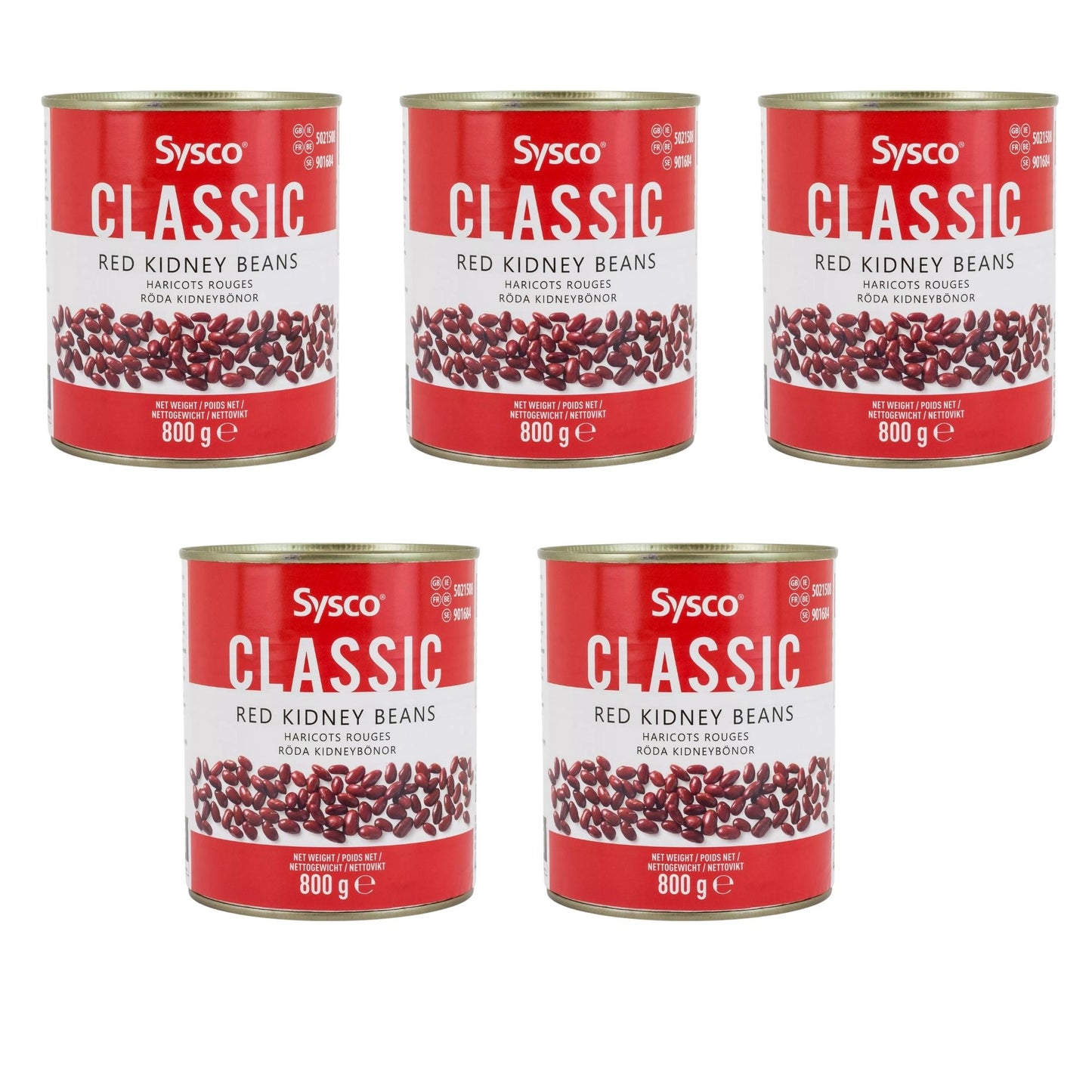 Sysco Classic Red Kidney Beans in Water 5 x 800g