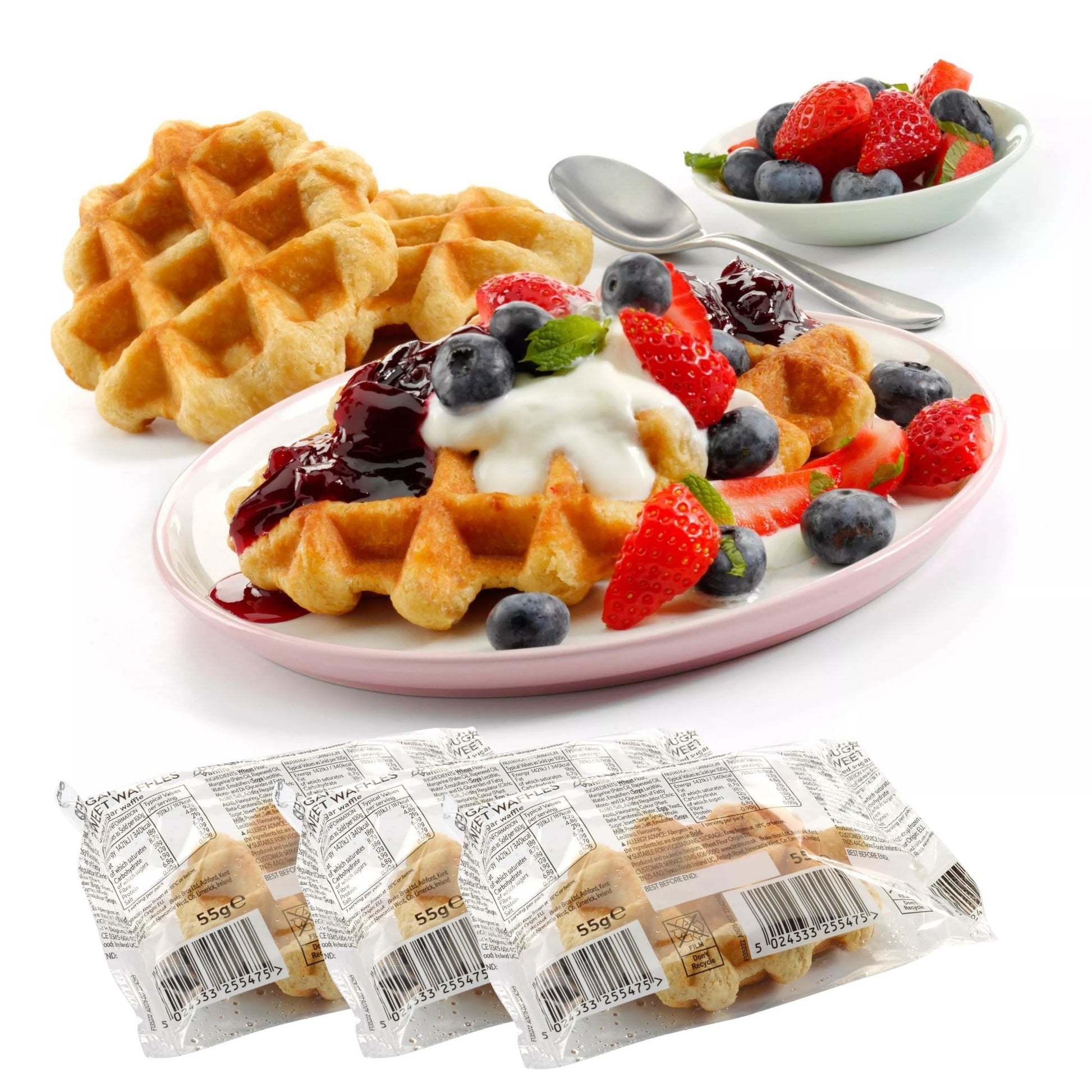 Individually wrapped Belgian waffles