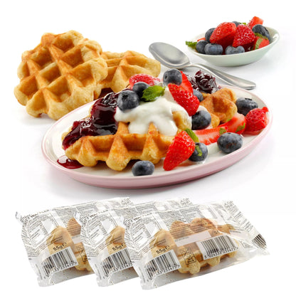 Individually wrapped Belgian waffles