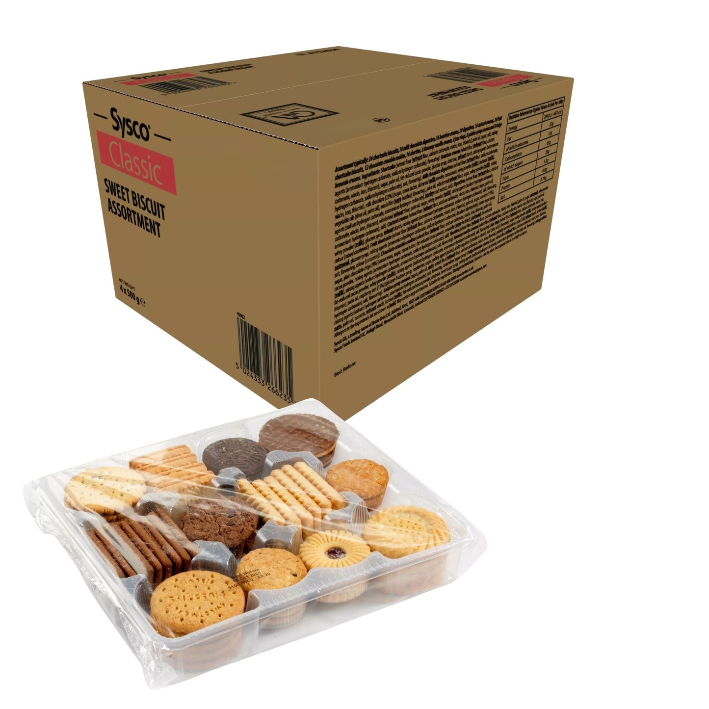 Sysco classic sweet biscuit assortment 4 x 500g pack