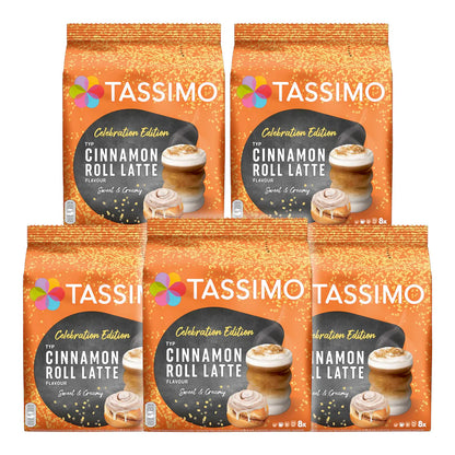 Tassimo Cinnamon Roll Latte Coffee Pods 40 large servings