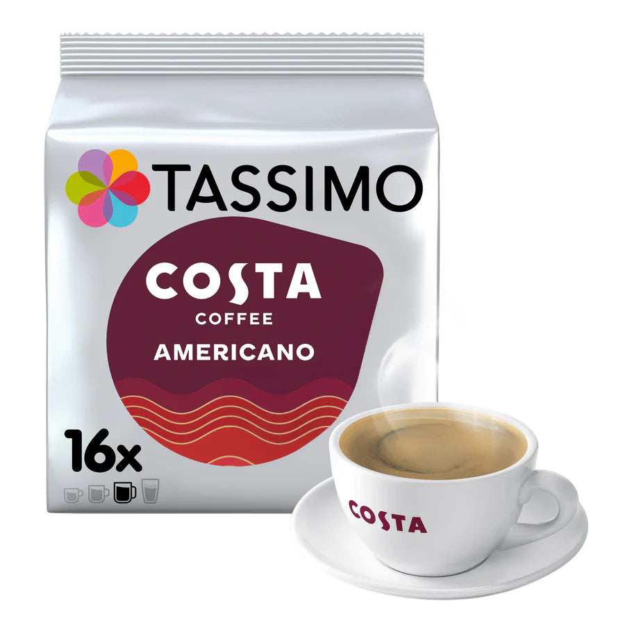 Coffee break with a cup of Costa Americano and biscuits