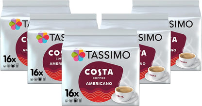 Tassimo Costa Americano coffee pods pack of 5 boxes