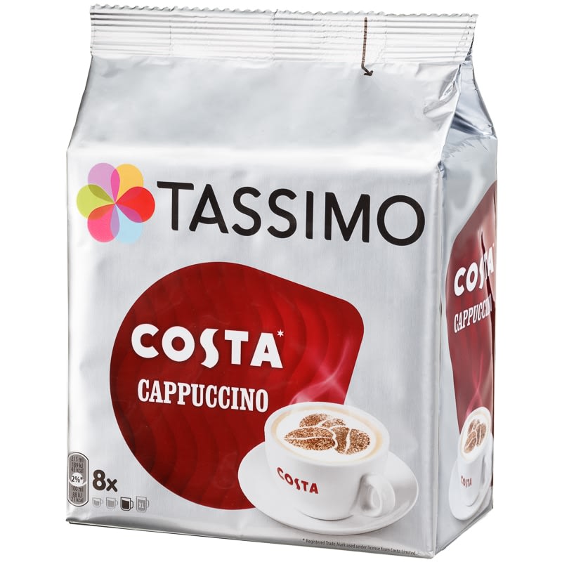 Tassimo Costa Coffee Pods 8 pack Cappuccino flavour for home brewing