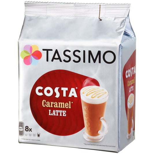 Tassimo Costa Caramel Latte Coffee Pods 8 pack for home brewing