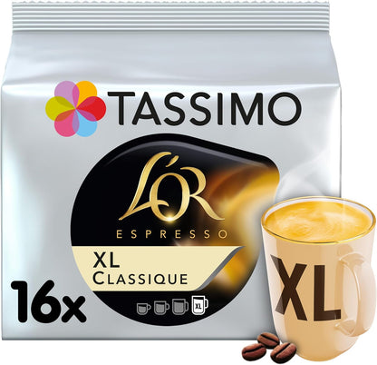 Rich and intense XL coffee brewed with Tassimo L’OR Classique pods