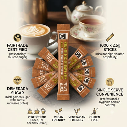 Premium brown sugar sticks for tea and coffee service
