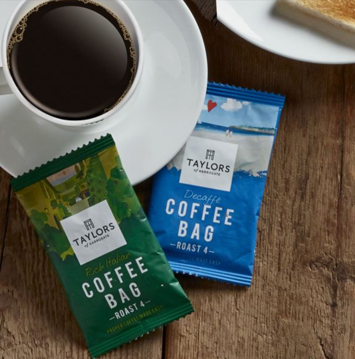Individually wrapped Italian coffee bags for hotels and home