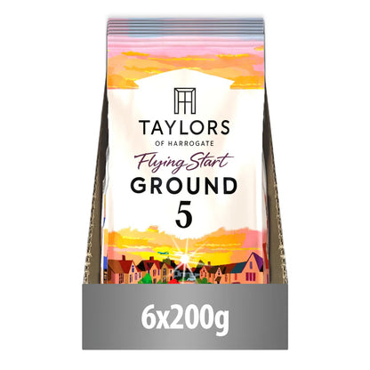 Taylors Flying Start coffee highlighting hazelnut and caramel notes