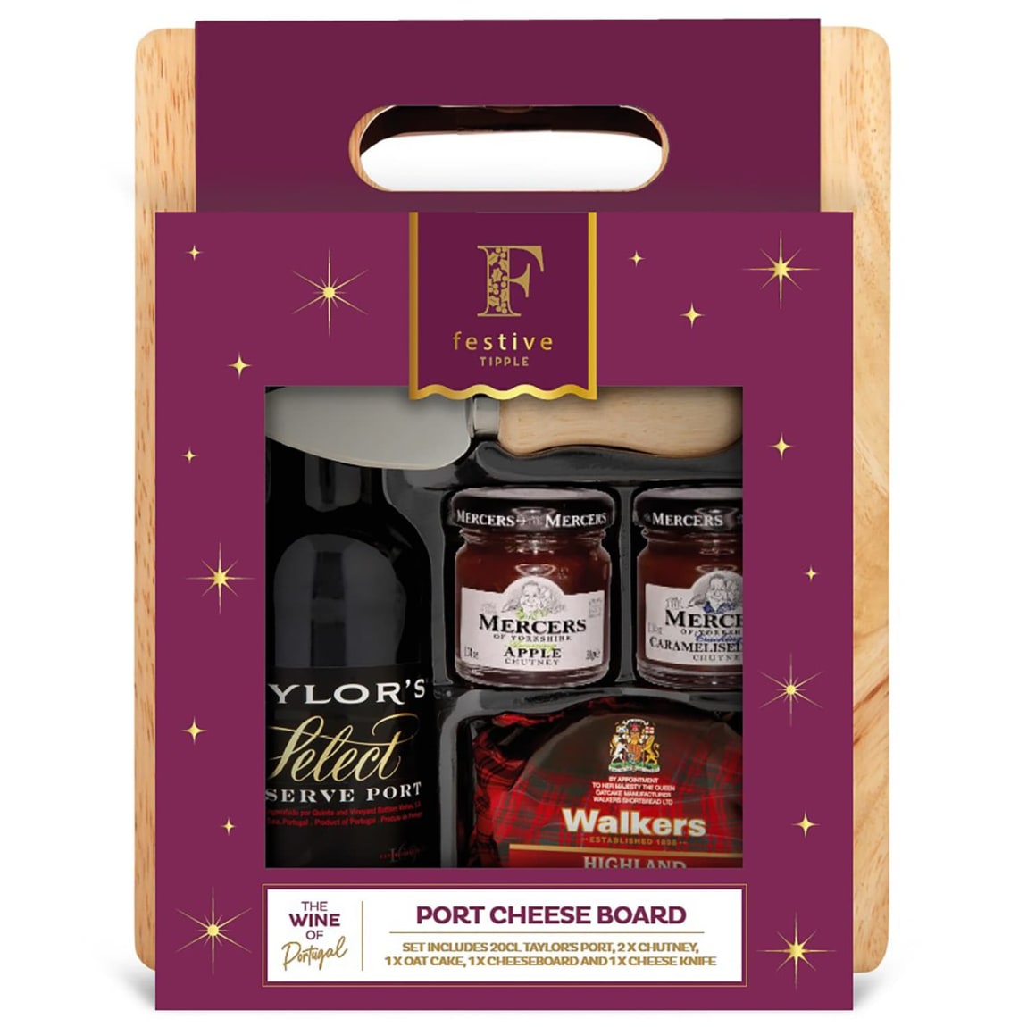 Taylor’s Port Cheese Board Gift Set with luxury accessories