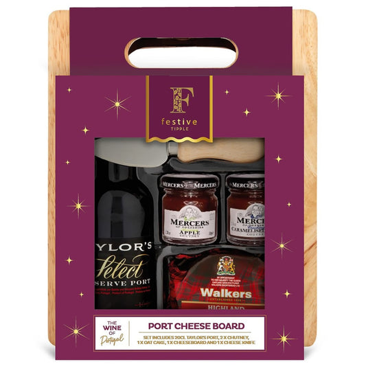 Taylor’s Port Cheese Board Gift Set with luxury accessories