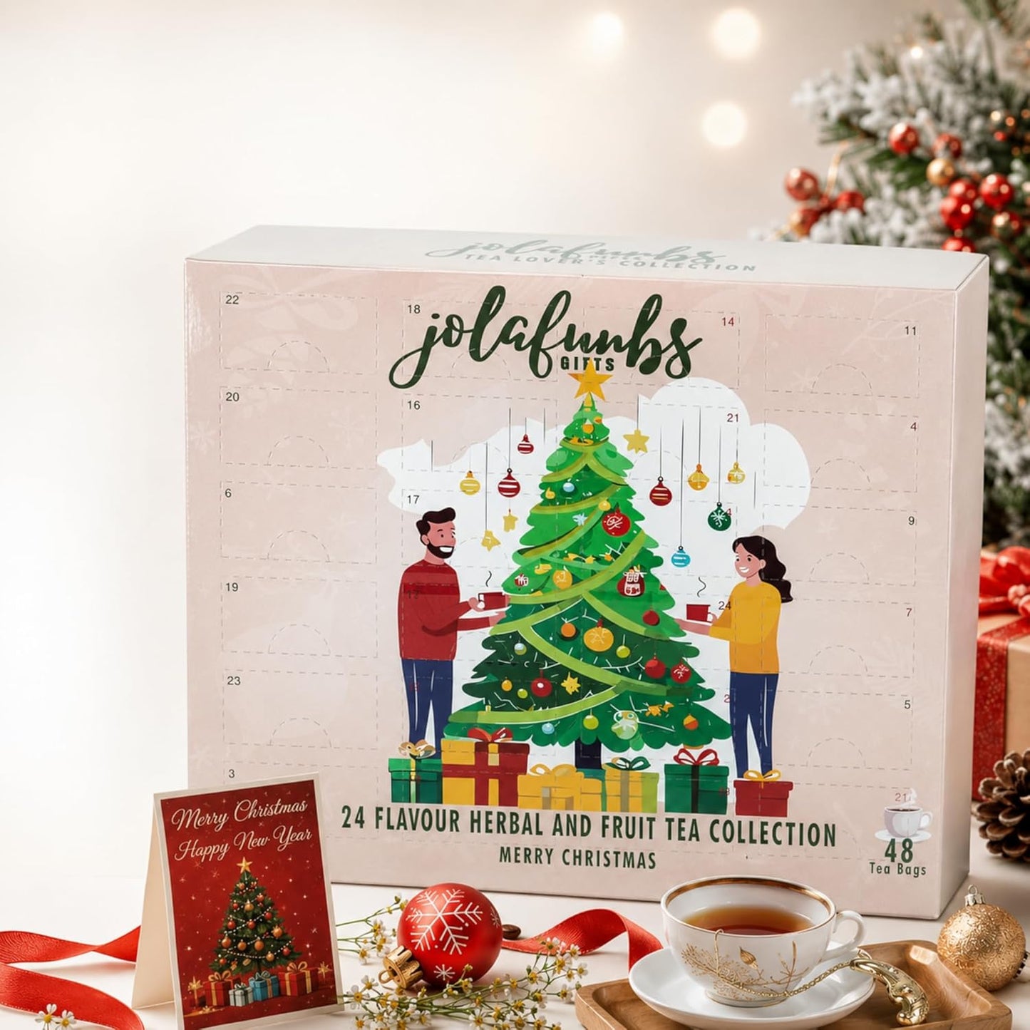 24 flavour tea advent calendar fruit and herbal gift set