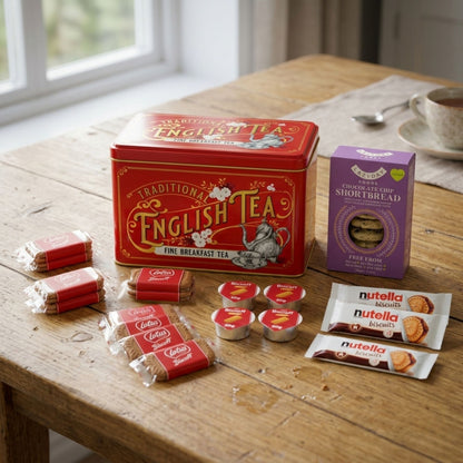 Plant-based chocolate chip shortbread in tea hamper