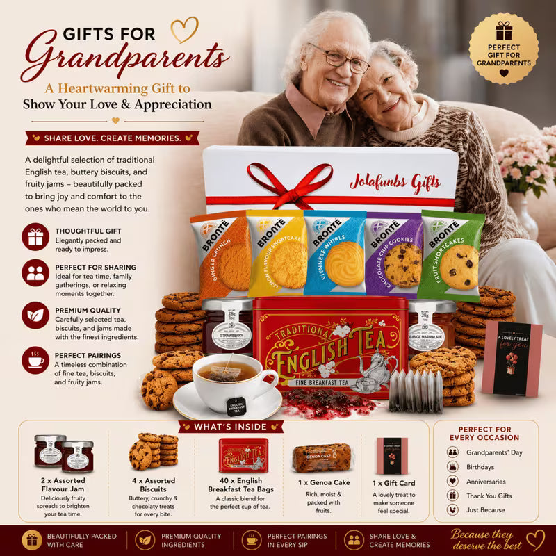 Tea hamper with fruit cake and assorted jam