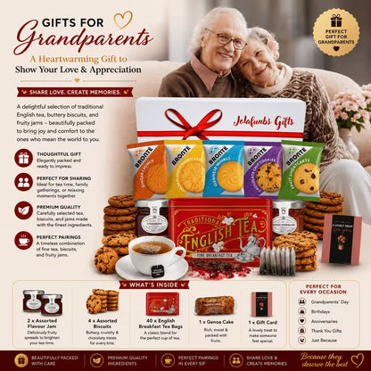 Tea hamper with fruit cake and assorted jam
