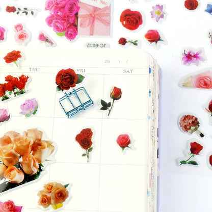Colourful floral and butterfly educational sticker set