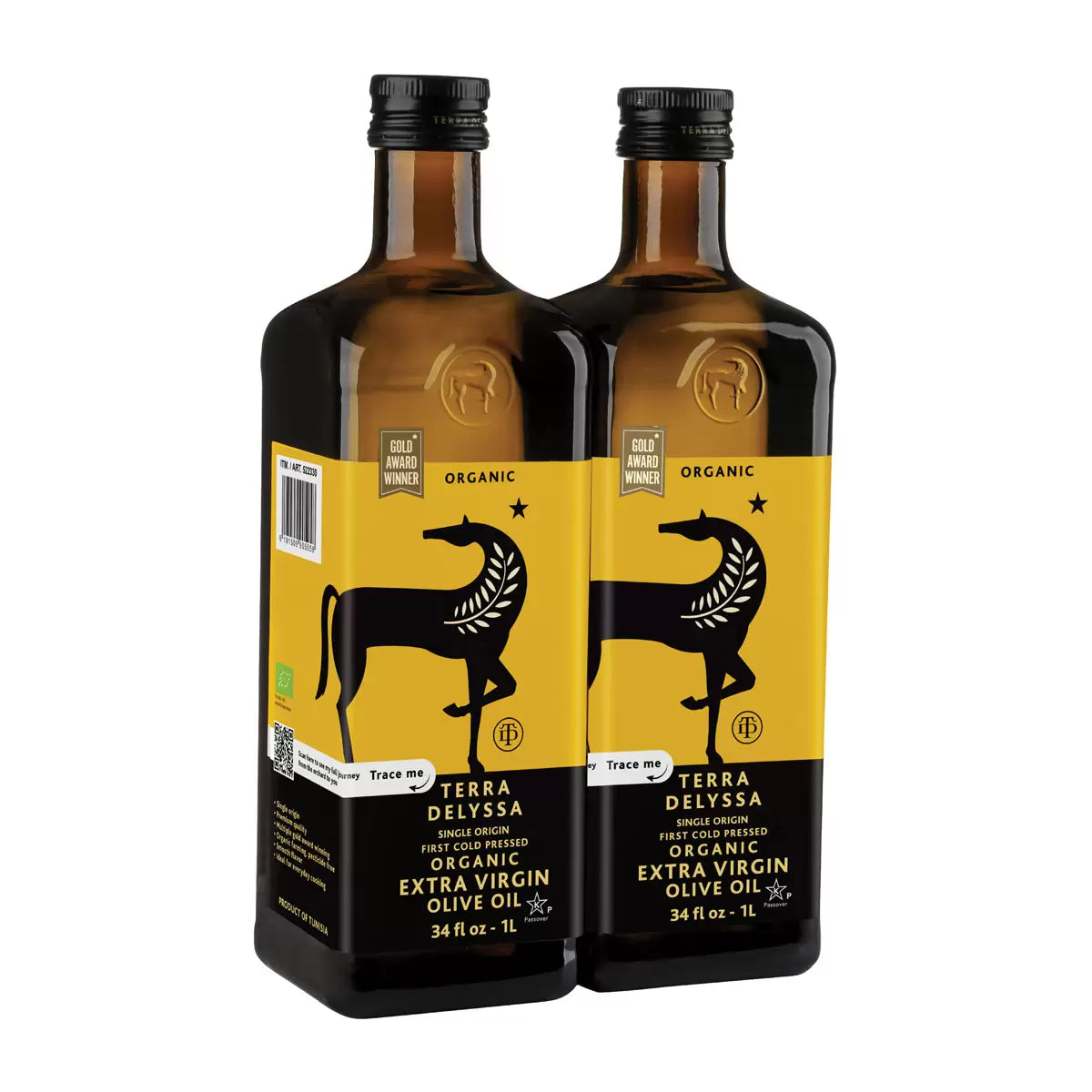 Terra Delyssa Organic Extra Virgin Olive Oil 2 x 1L bottles