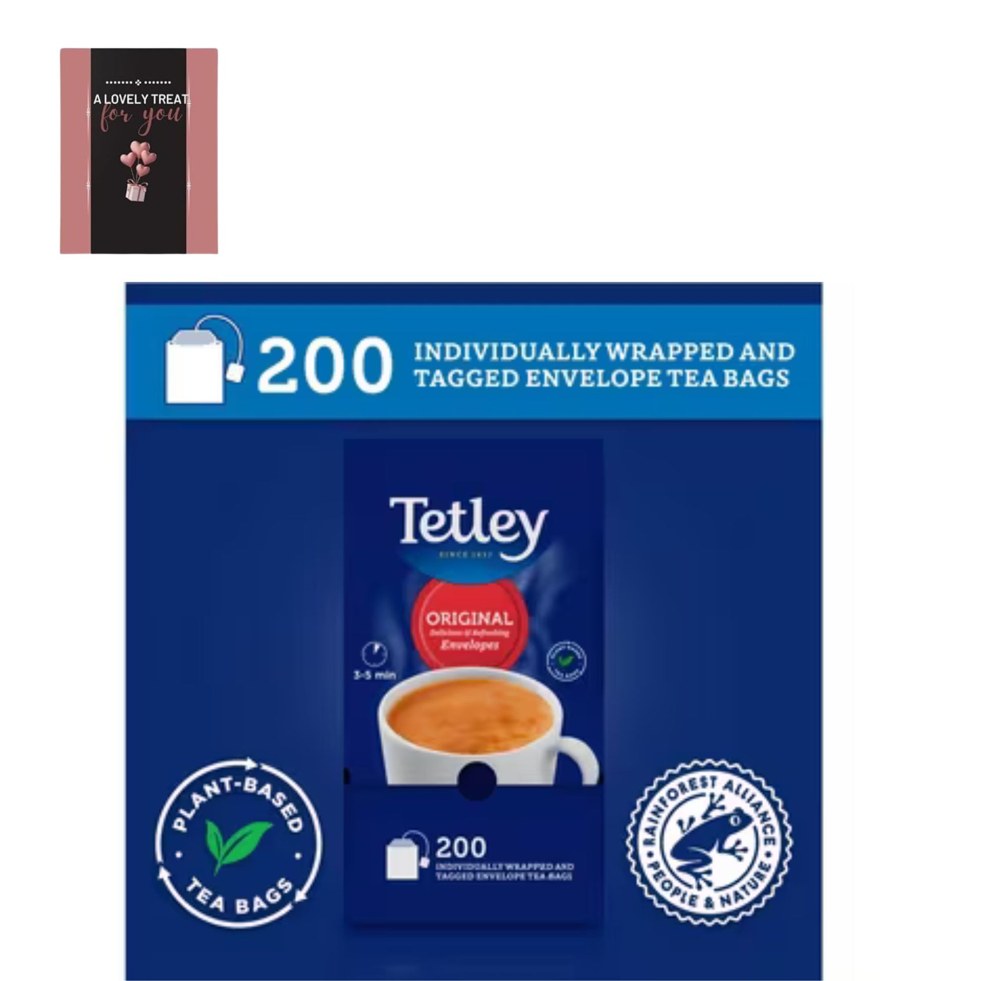 tetley tagged tea bags 200 individually wrapped