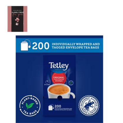 tetley tagged tea bags 200 individually wrapped