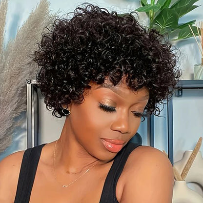 Lightweight curly bob wig made from high quality hair