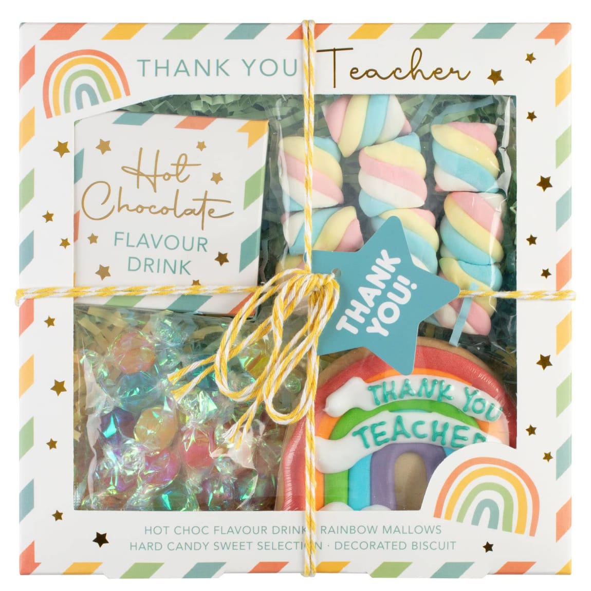 Thank You Teacher hamper with hot chocolate and sweets