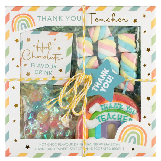 Thank You Teacher hamper with hot chocolate and sweets