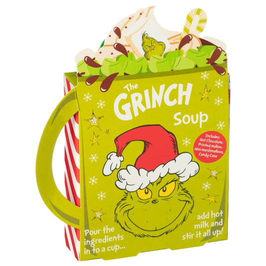 The Grinch Soup Hot Chocolate Kit with marshmallows and candy cane