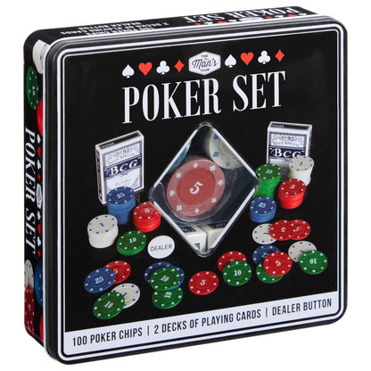 The Man's Club poker set with chips and cards