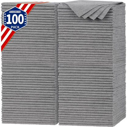 Thick microfiber cleaning cloth with lint-free finish