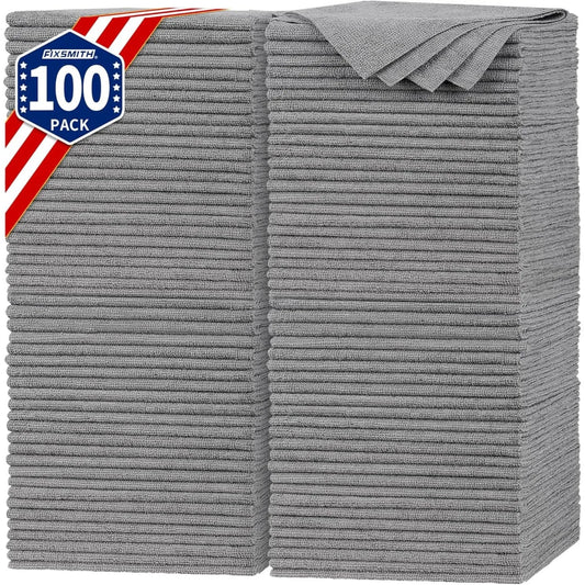 Thick microfiber cleaning cloth with lint-free finish