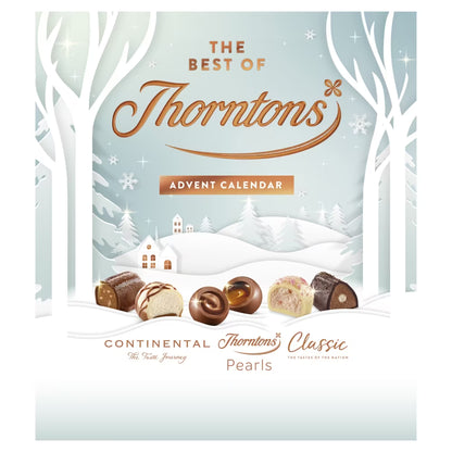 Thorntons Best of Thorntons Advent Calendar 258g with assorted milk, white, and dark chocolates