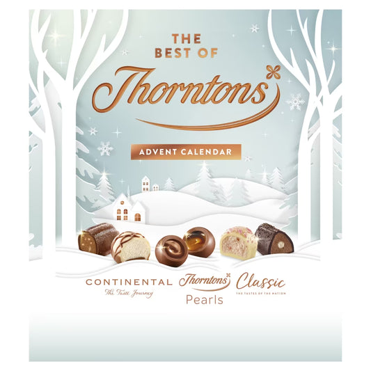 Thorntons Best of Thorntons Advent Calendar 258g with assorted milk, white, and dark chocolates