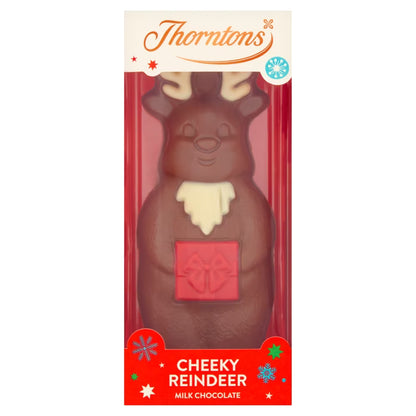 Hollow Thorntons milk chocolate reindeer with white decoration
