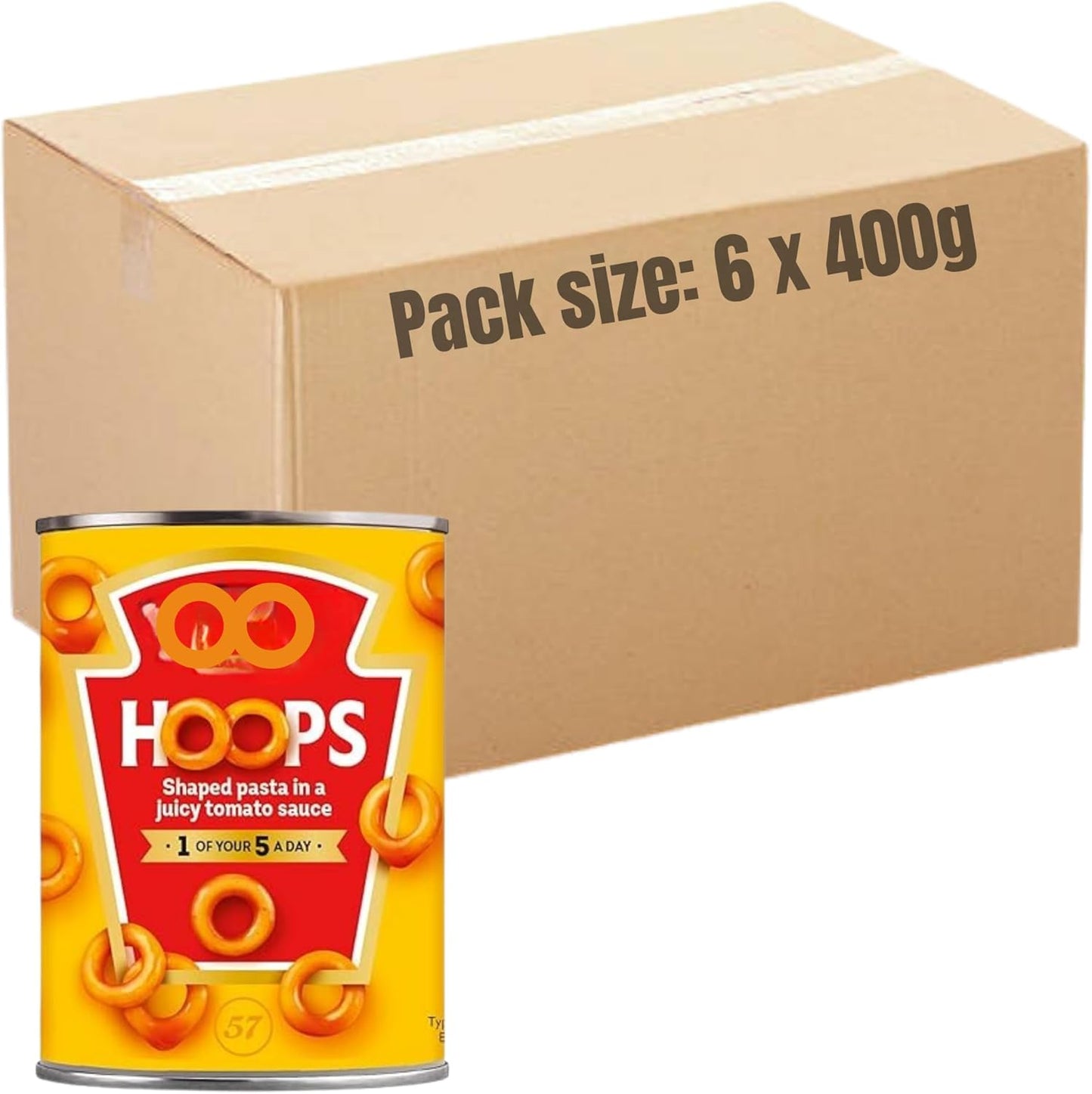 Hoop shaped pasta in rich tomato sauce