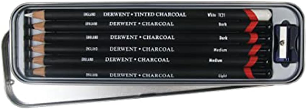 Charcoal pencil set for smudging and detailed sketches
