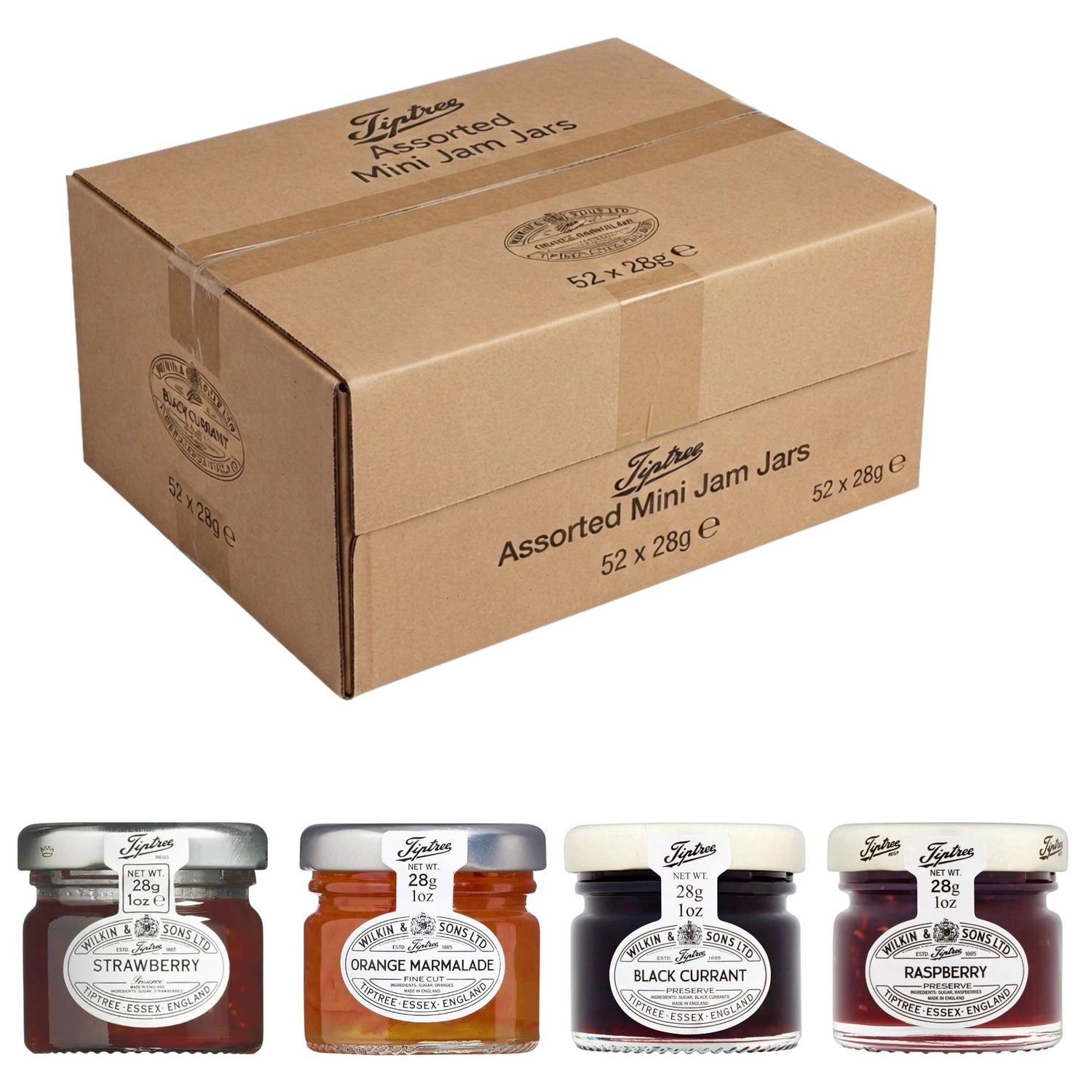 Tiptree Assorted Mini Jam Jars 52 x 28g