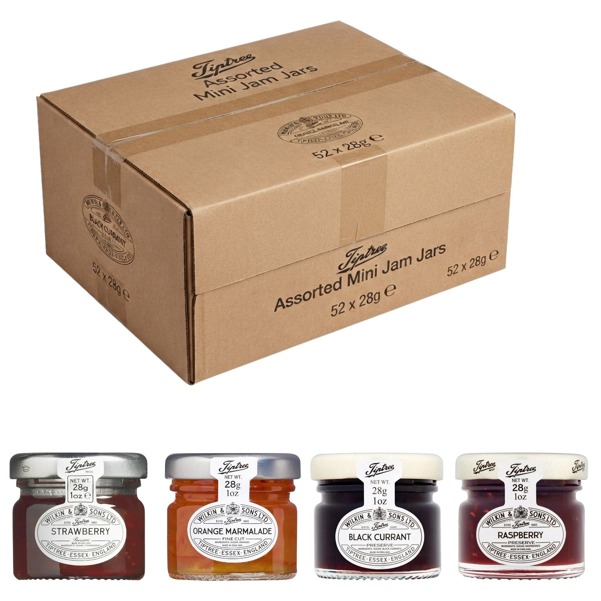 Tiptree Assorted Mini Jam Jars 52 x 28g