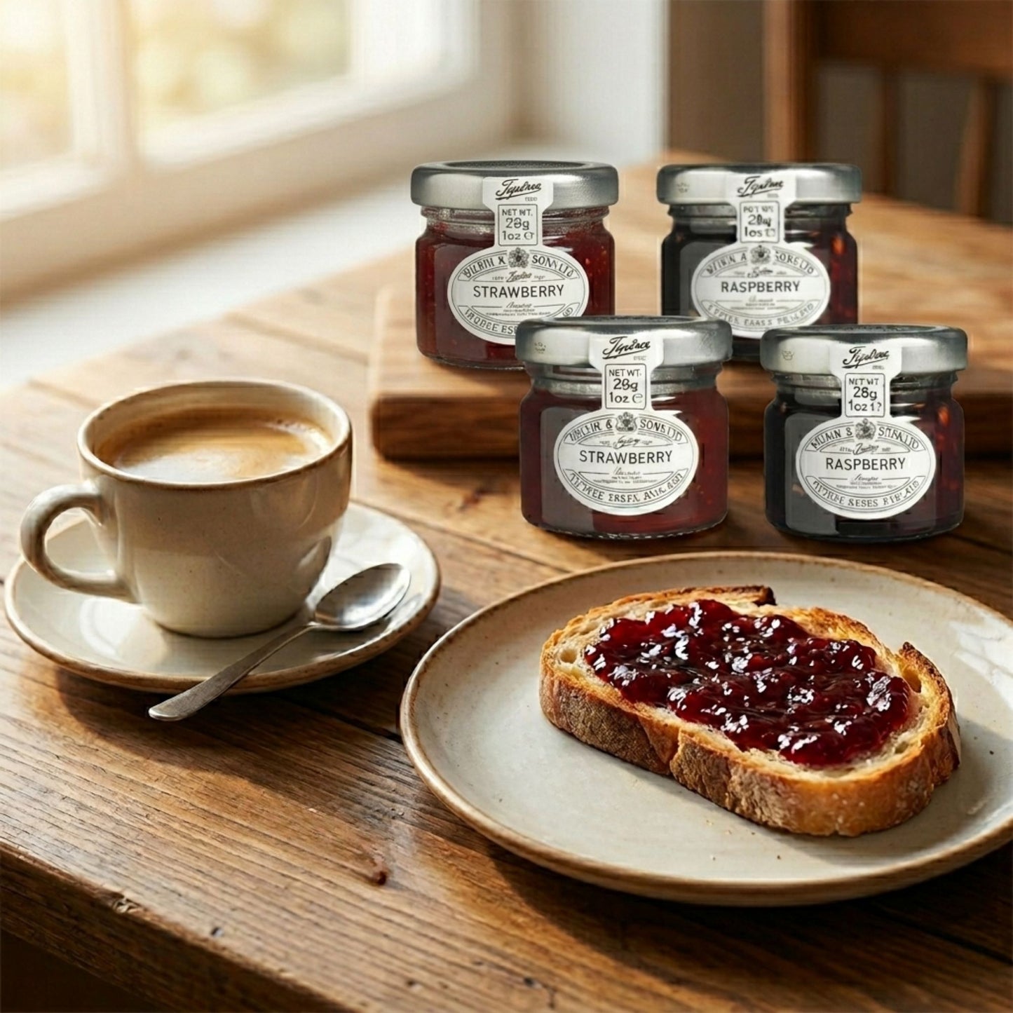 Tiptree strawberry and raspberry jam breakfast gift set