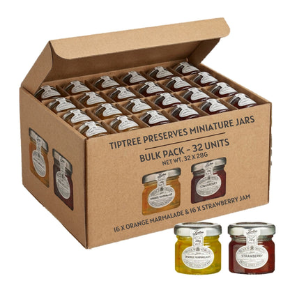 Tiptree mini jam and marmalade jars for hospitality use