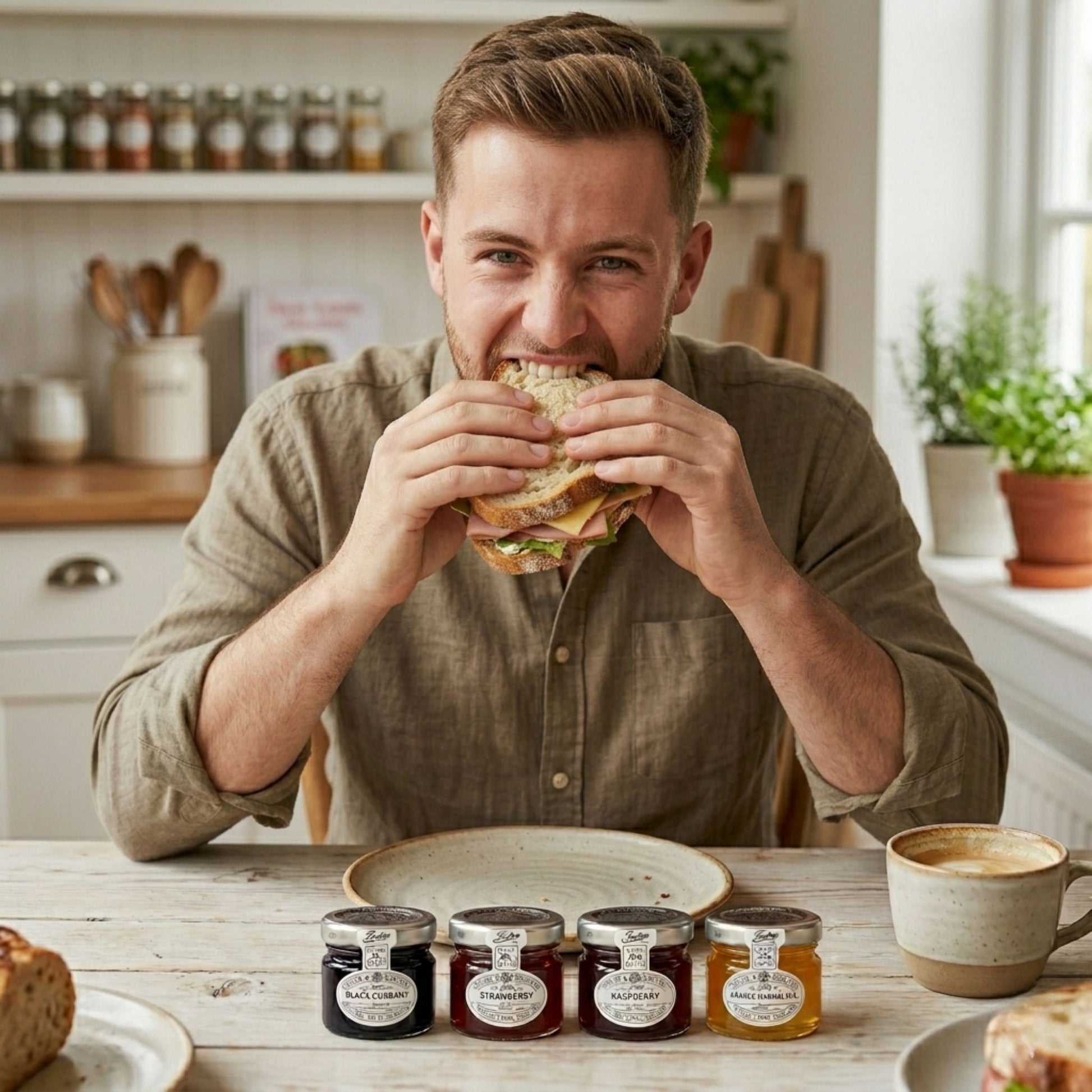 High-quality fruit preserves in individually portioned jars