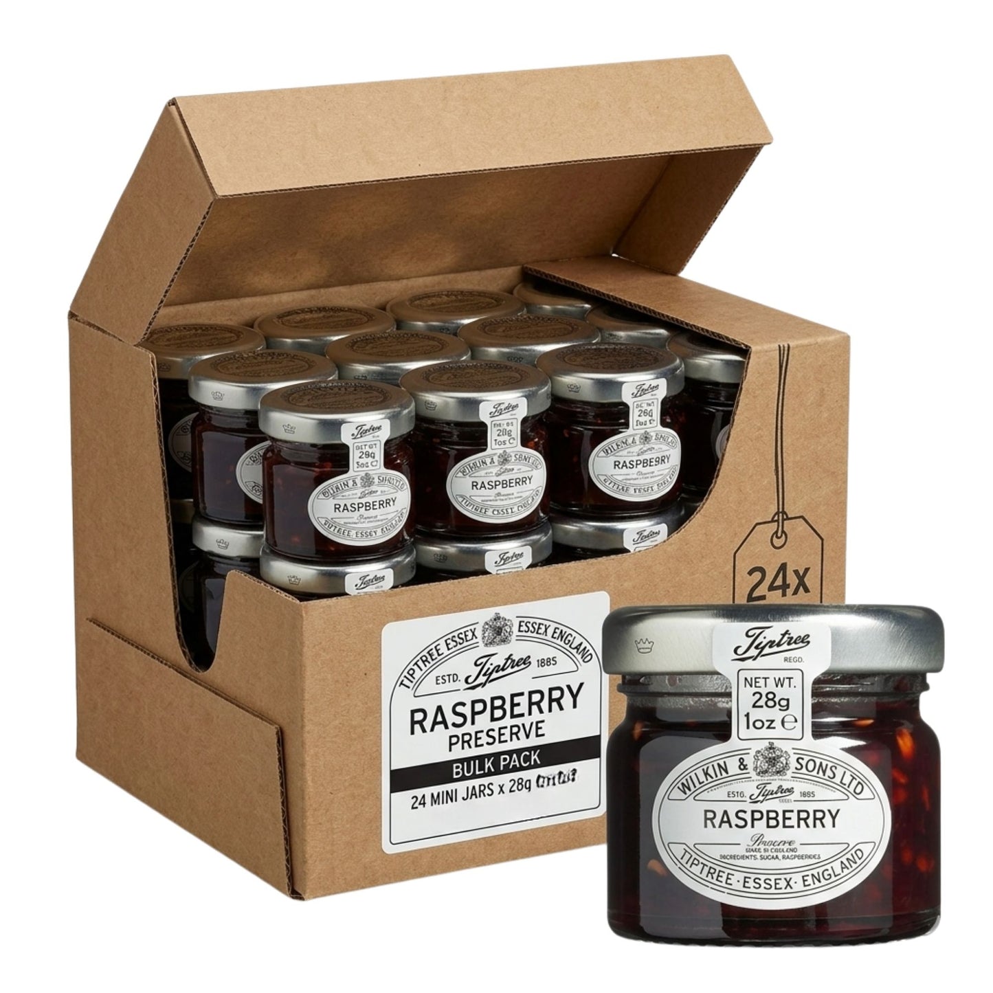 Tiptree Raspberry Jam Mini Jars 28g pack of 24