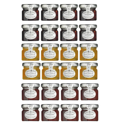 Tiptree Strawberry Jam, Orange Marmalade and Raspberry Jam 24 x 28g
