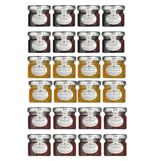 Tiptree Strawberry Jam, Orange Marmalade and Raspberry Jam 24 x 28g