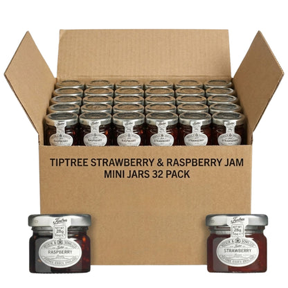 Tiptree mini jam jars 28g strawberry and raspberry pack of 32